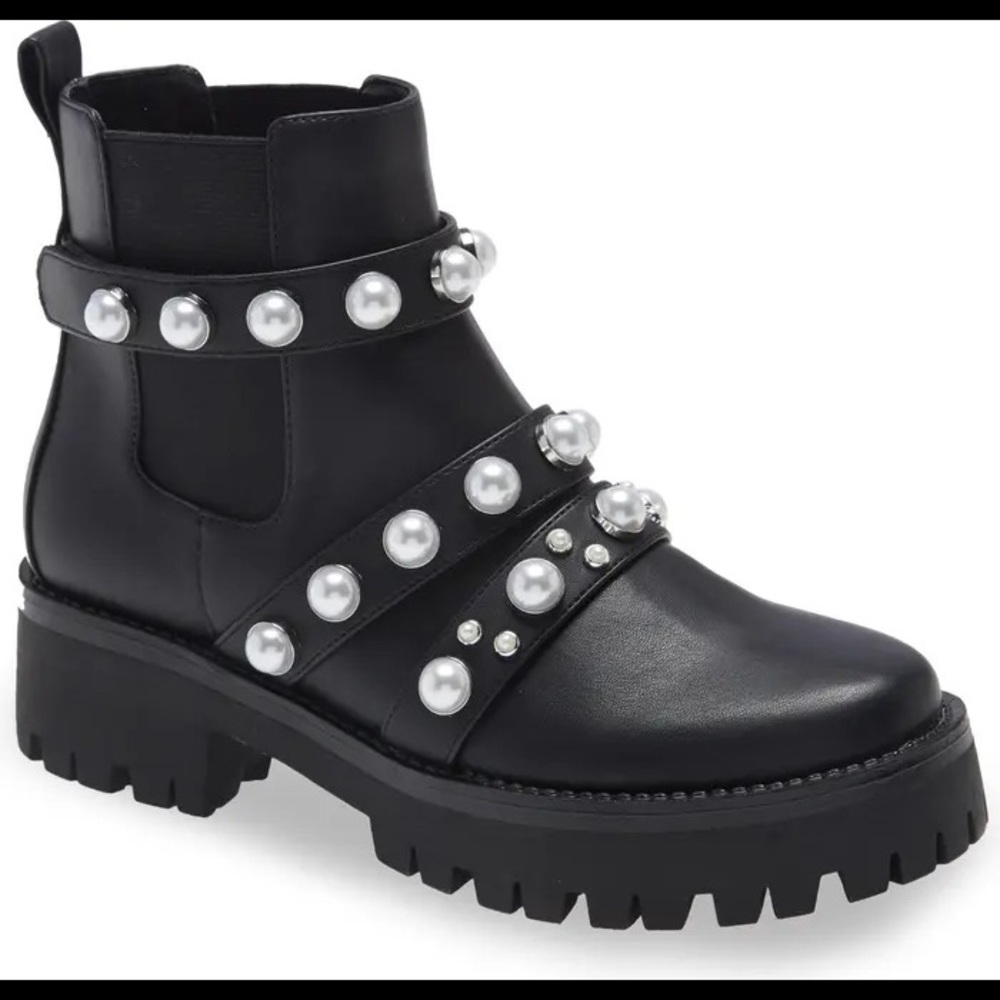 High Top Pearl Combat Boots